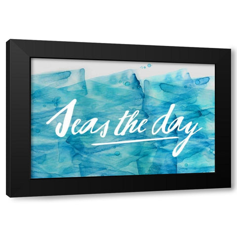 Seas Black Modern Wood Framed Art Print with Double Matting by PI Galerie