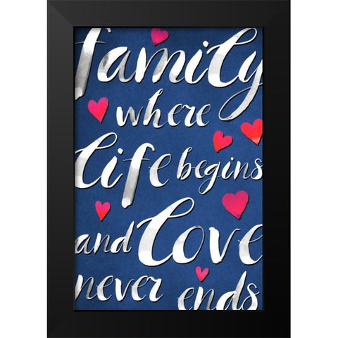 Family Love I Black Modern Wood Framed Art Print by PI Galerie