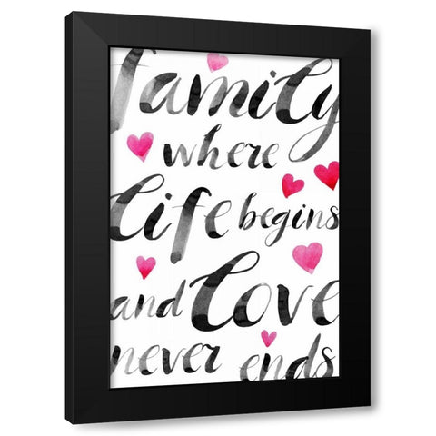 Family Love II Black Modern Wood Framed Art Print by PI Galerie