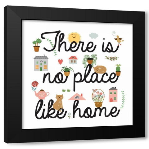 No Place Like Home Black Modern Wood Framed Art Print by PI Galerie