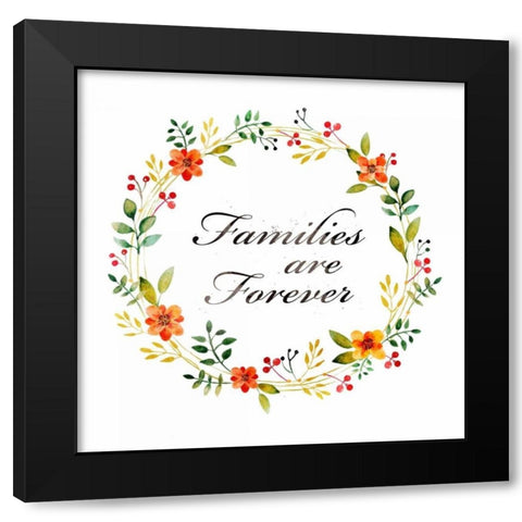 Families are Forever Black Modern Wood Framed Art Print by PI Galerie