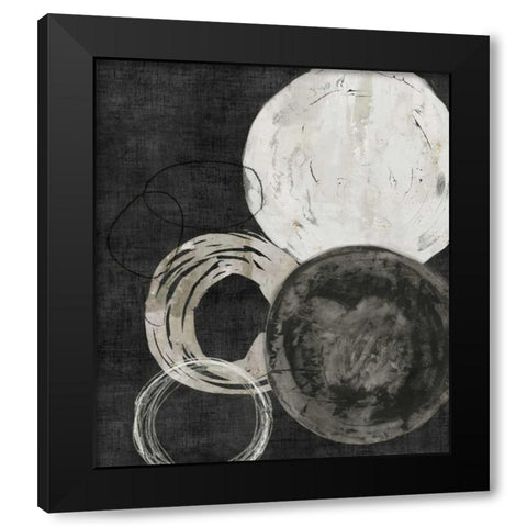 Black Rings Black Modern Wood Framed Art Print by PI Galerie