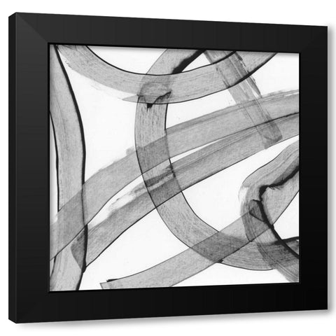 Gesture Black Modern Wood Framed Art Print with Double Matting by PI Galerie