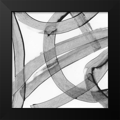 Gesture Black Modern Wood Framed Art Print by PI Galerie