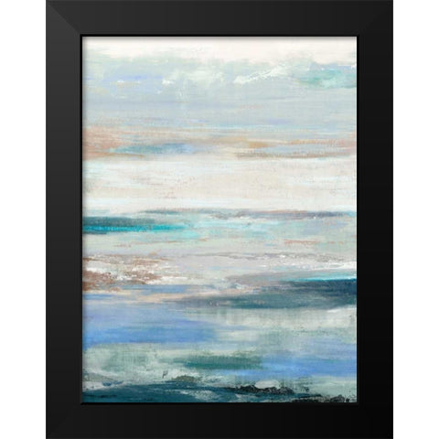 Waves Black Modern Wood Framed Art Print by PI Galerie