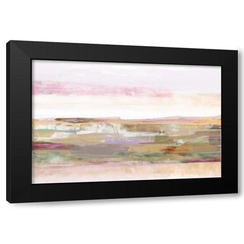 Pink Landscape Black Modern Wood Framed Art Print with Double Matting by PI Galerie