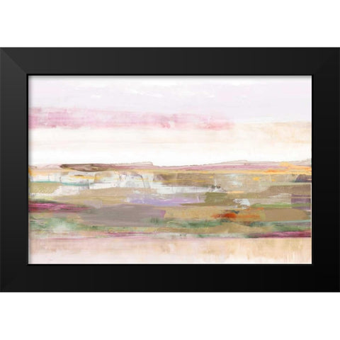 Pink Landscape Black Modern Wood Framed Art Print by PI Galerie