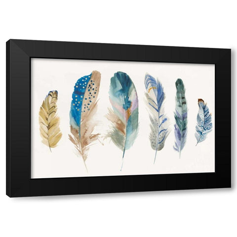 Feather Weather I Black Modern Wood Framed Art Print with Double Matting by PI Galerie