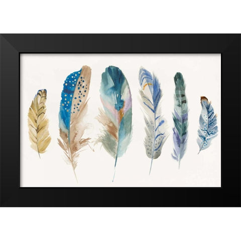 Feather Weather I Black Modern Wood Framed Art Print by PI Galerie