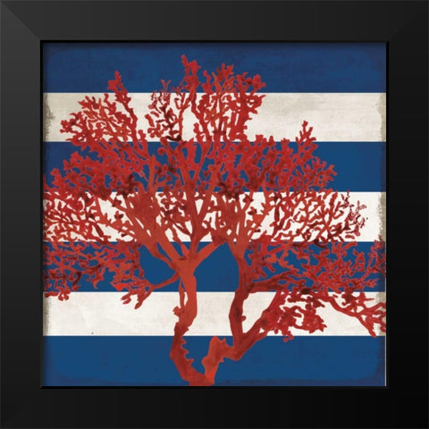 Red Coral I Black Modern Wood Framed Art Print by PI Studio