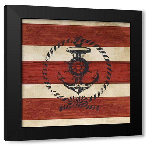 Anchor Black Modern Wood Framed Art Print with Double Matting by PI Studio