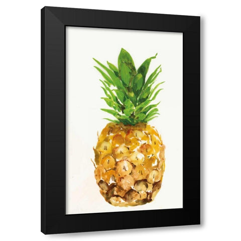 Pineapple I Black Modern Wood Framed Art Print with Double Matting by PI Studio