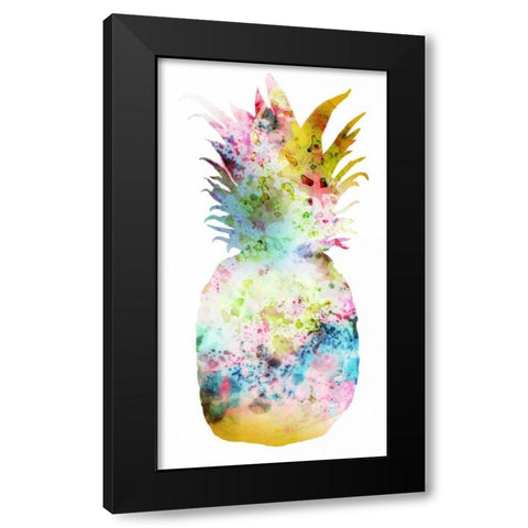 Pineapple II Black Modern Wood Framed Art Print with Double Matting by PI Studio