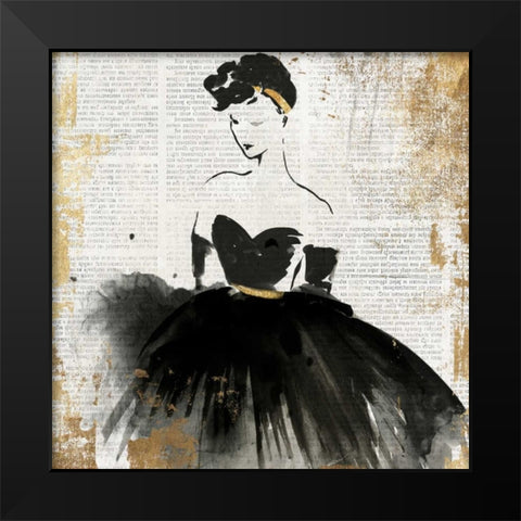 Lady in Black I Black Modern Wood Framed Art Print by PI Studio