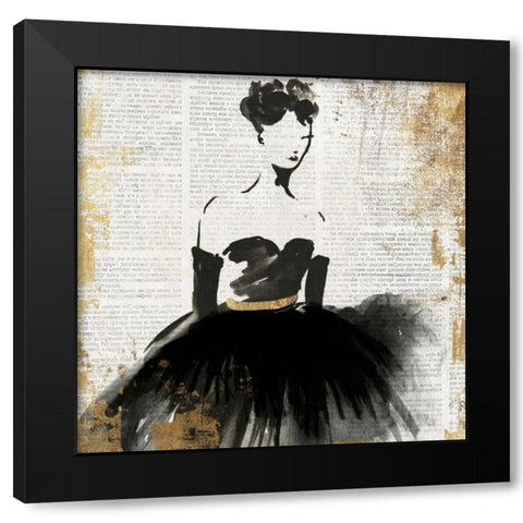 Lady in Black II Black Modern Wood Framed Art Print with Double Matting by PI Studio