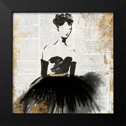 Lady in Black II Black Modern Wood Framed Art Print by PI Studio