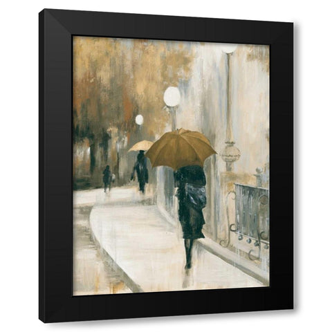 Morning Avenue II Black Modern Wood Framed Art Print with Double Matting by PI Studio