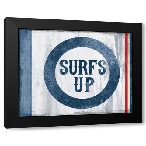 Surfs Up Black Modern Wood Framed Art Print with Double Matting by PI Studio