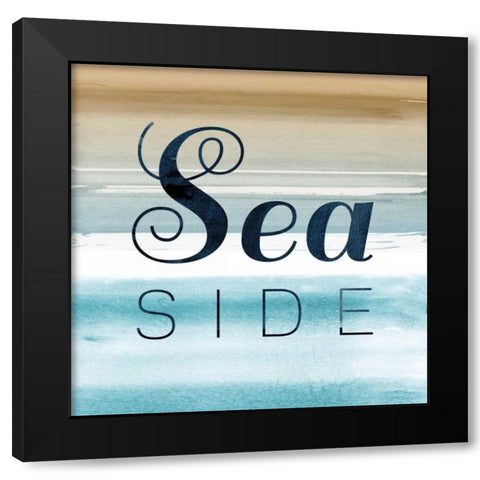 Seaside Black Modern Wood Framed Art Print by PI Studio