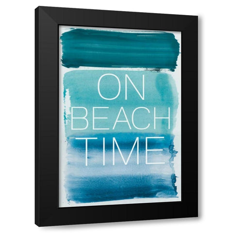 On Beach Time Black Modern Wood Framed Art Print by PI Studio