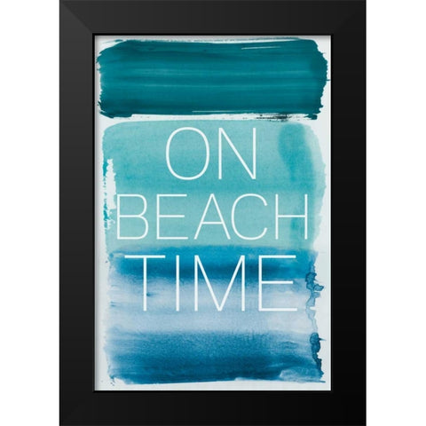 On Beach Time Black Modern Wood Framed Art Print by PI Studio