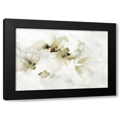Golden Cherry Blossoms  Black Modern Wood Framed Art Print with Double Matting by Collabera, Pamela