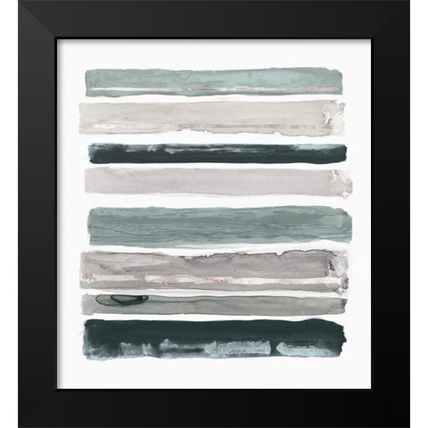 Teal Rothkos Stripes I Black Modern Wood Framed Art Print by PI Studio