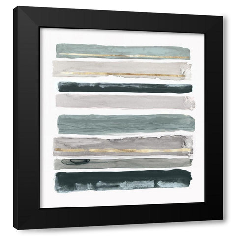 Teal Rothos Stripes II  Black Modern Wood Framed Art Print by PI Studio