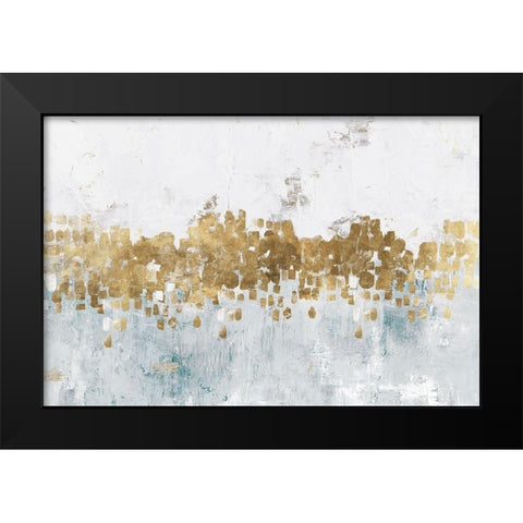 Golden Starlight  Black Modern Wood Framed Art Print by PI Studio