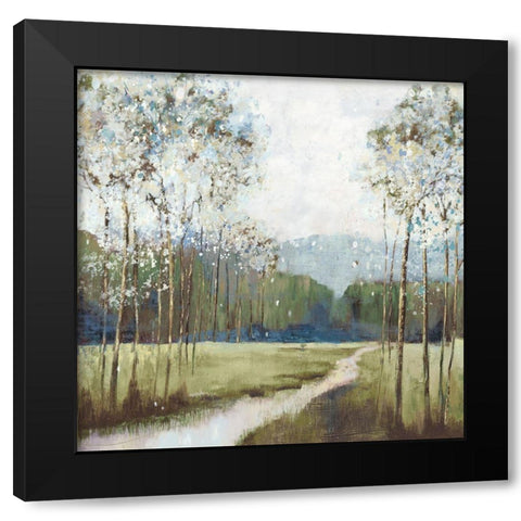 Meadow Path  Black Modern Wood Framed Art Print with Double Matting by PI Studio