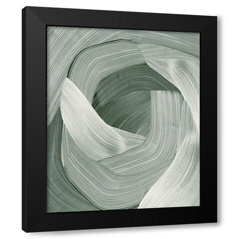 Enriched Emerald  Black Modern Wood Framed Art Print with Double Matting by PI Studio
