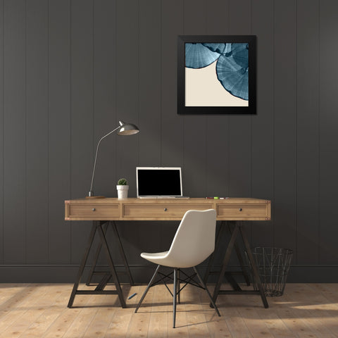 Illuminating Blue  Black Modern Wood Framed Art Print by PI Studio