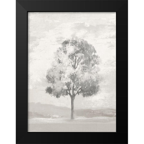Blue and White Tree II Black Modern Wood Framed Art Print by Pi Studio