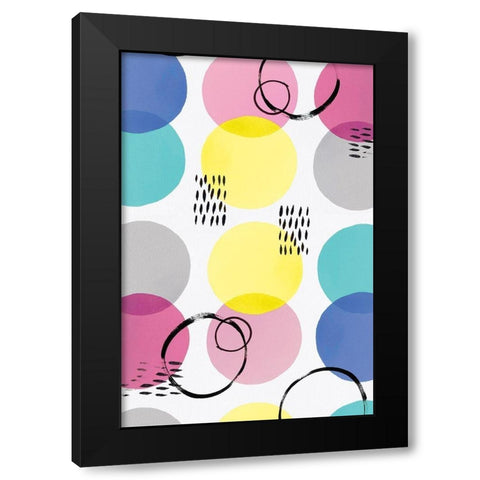 Colourful Wonders Black Modern Wood Framed Art Print by PI Studio