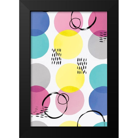 Colourful Wonders Black Modern Wood Framed Art Print by PI Studio