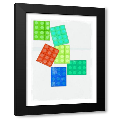 Lego Bricks Black Modern Wood Framed Art Print by PI Studio