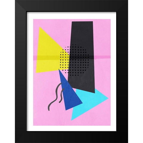 Retro Sound Black Modern Wood Framed Art Print by PI Studio