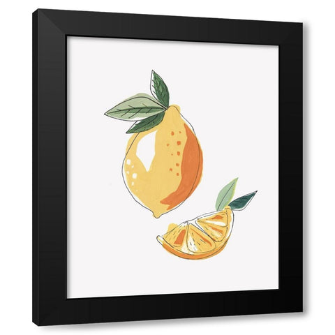 Freshly Squeezed Lemon Black Modern Wood Framed Art Print with Double Matting by Pi Studio