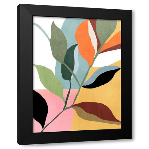 Bright Twig Black Modern Wood Framed Art Print with Double Matting by PI Studio