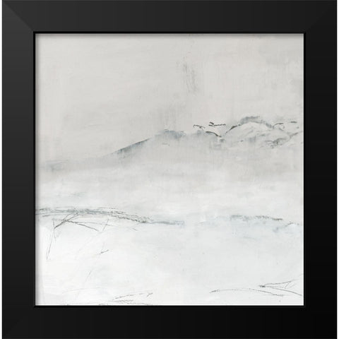 Mountains On A Winter Morning  Black Modern Wood Framed Art Print by PI Studio