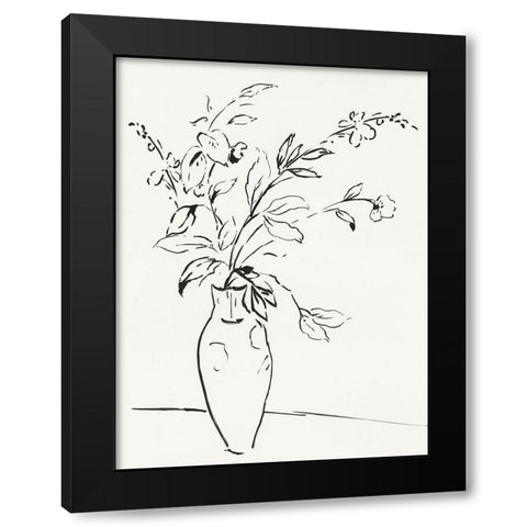 Snow Flowers I Black Modern Wood Framed Art Print by PI Studio