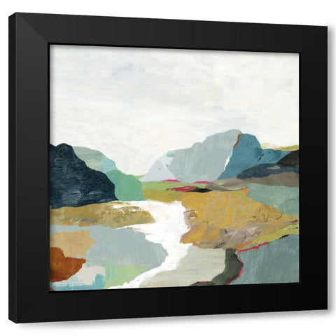 Free Rythm Black Modern Wood Framed Art Print with Double Matting by PI Studio