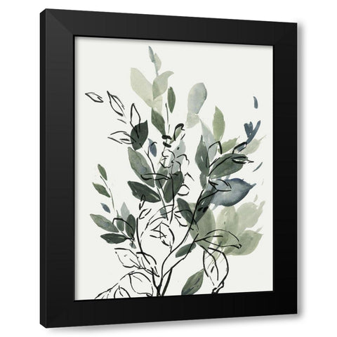 A Cluster Of Leaves For You Black Modern Wood Framed Art Print by PI Studio