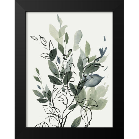 A Cluster Of Leaves For You Black Modern Wood Framed Art Print by PI Studio