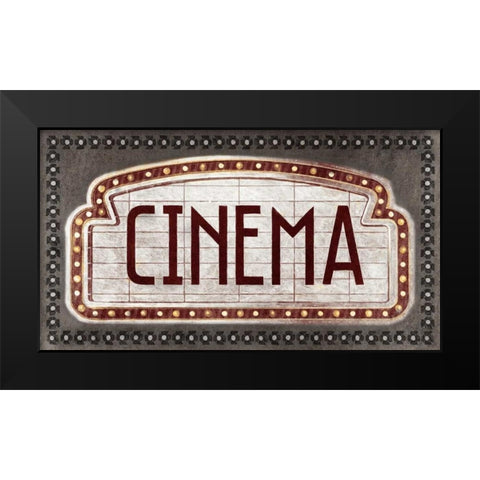 Cinema Black Modern Wood Framed Art Print by PI Studio