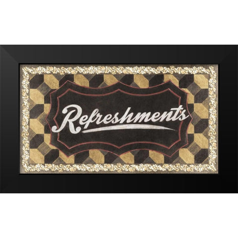 Refreshments Black Modern Wood Framed Art Print by PI Studio