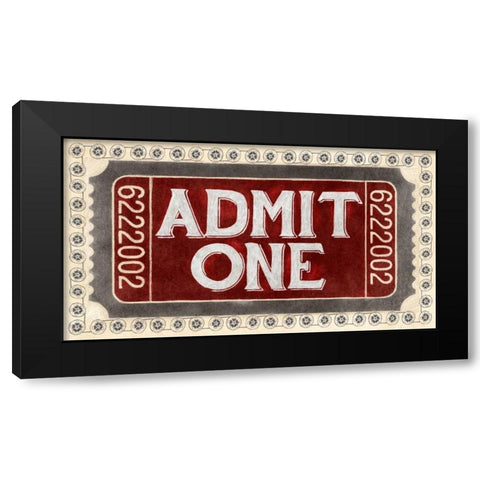 Admit One Black Modern Wood Framed Art Print with Double Matting by PI Studio