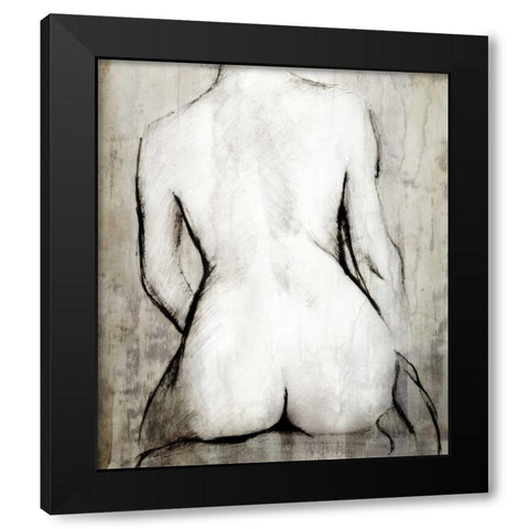 Nude Back Black Modern Wood Framed Art Print with Double Matting by PI Studio