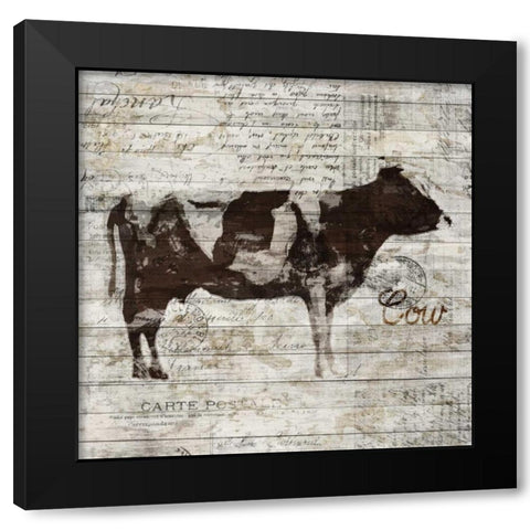 Cow Black Modern Wood Framed Art Print by PI Studio