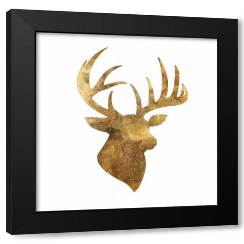 Stag SU Black Modern Wood Framed Art Print by PI Studio